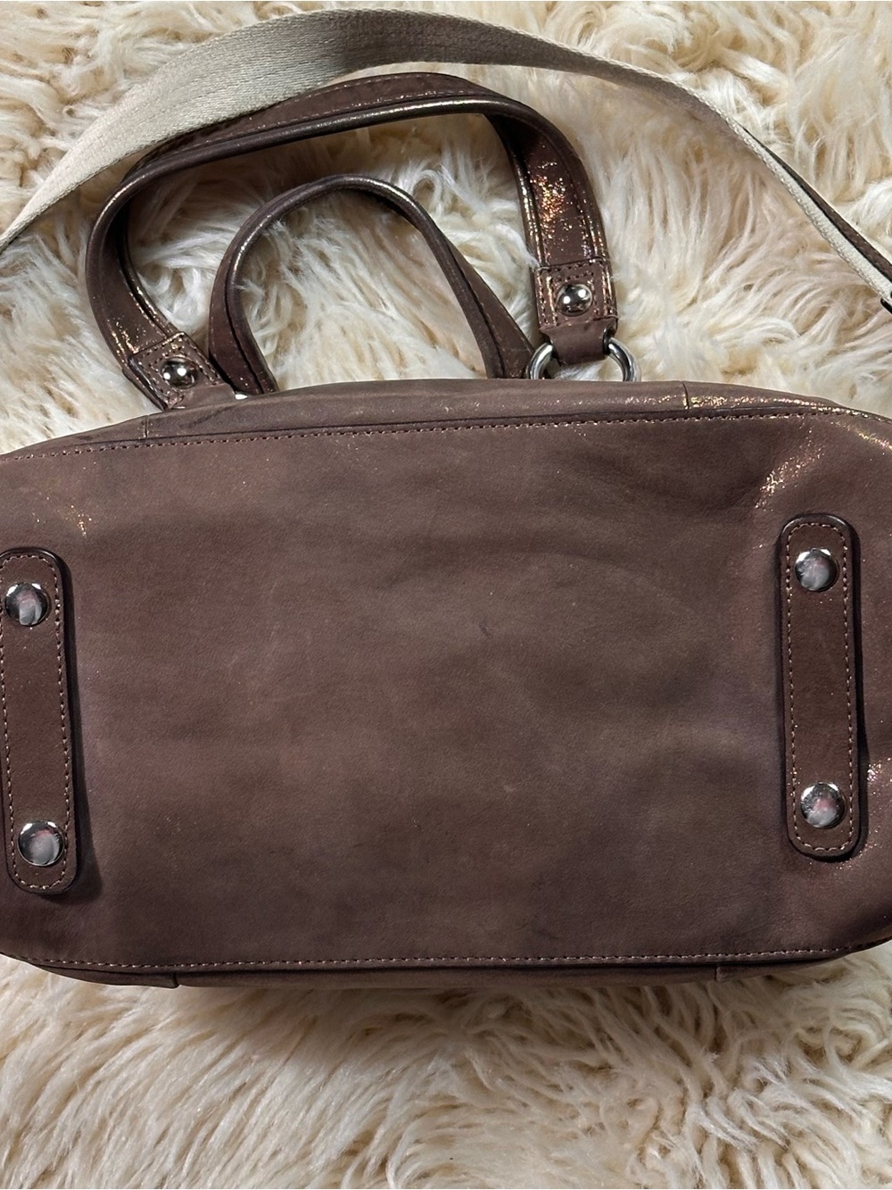 Coach Poppy Sling/Shoulder BagPurse Glittery Bronze - Picture 4 of 10